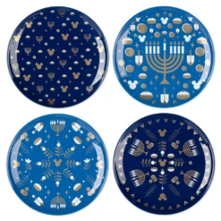 Disney Store Lot De 4 Assiettes Mickey Mouse Hanoucca